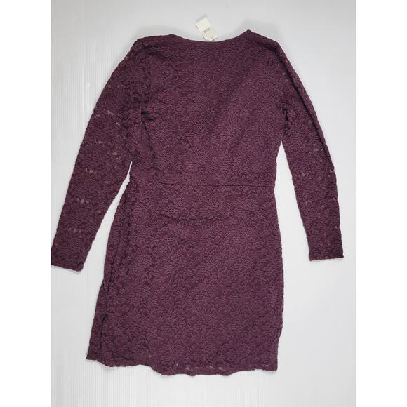 NWT Abercrombie & Fitch Purple Floral Lace Midi Dress‎ Womens Large - Picture 3 of 7